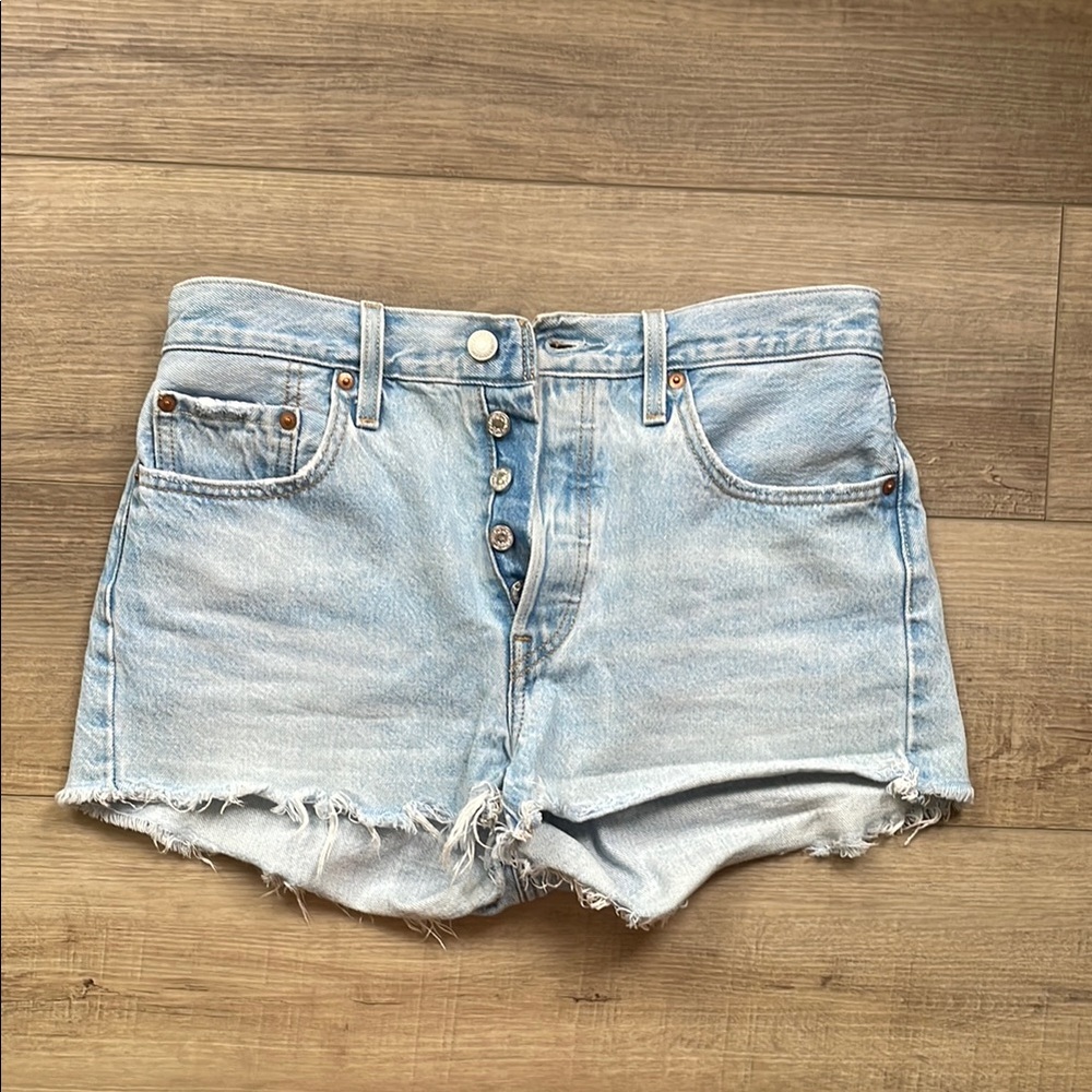 Levis 501 Light Blue Denim Women's Shorts